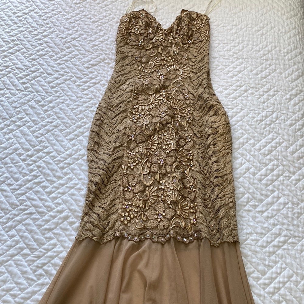 Baccio couture gold size small dress